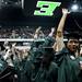 An Eastern Michigan University graduate gets emotional and waves toward family and friends during Spring Commencement on Sunday, April 28. Daniel Brenner I AnnArbor.com